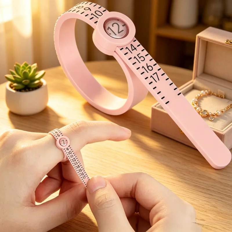 Jewelry Ring Sizer Gauge with Magnifier Plastic Finger Size Finder Mandrel Measuring Tape Ruler for Accurate Ring Selection 1Set
Jewelry Ring Sizer Gauge with Magnifier Plastic Finger Size Finder Mandrel Measuring Tape Ruler for Accurate Ring Selection 1Set
