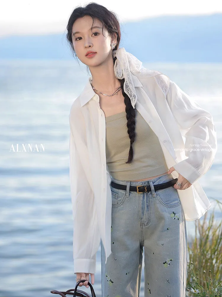 ALXNAN Women's Shirt Versatile Casual Loose-fit Blouses 2025 Autumn New Office Lady Elegant Polo Collar Long Sleeve Tops L53191
ALXNAN Women's Shirt Versatile Casual Loose-fit Blouses 2025 Autumn New Office Lady Elegant Polo Collar Long Sleeve Tops L53191