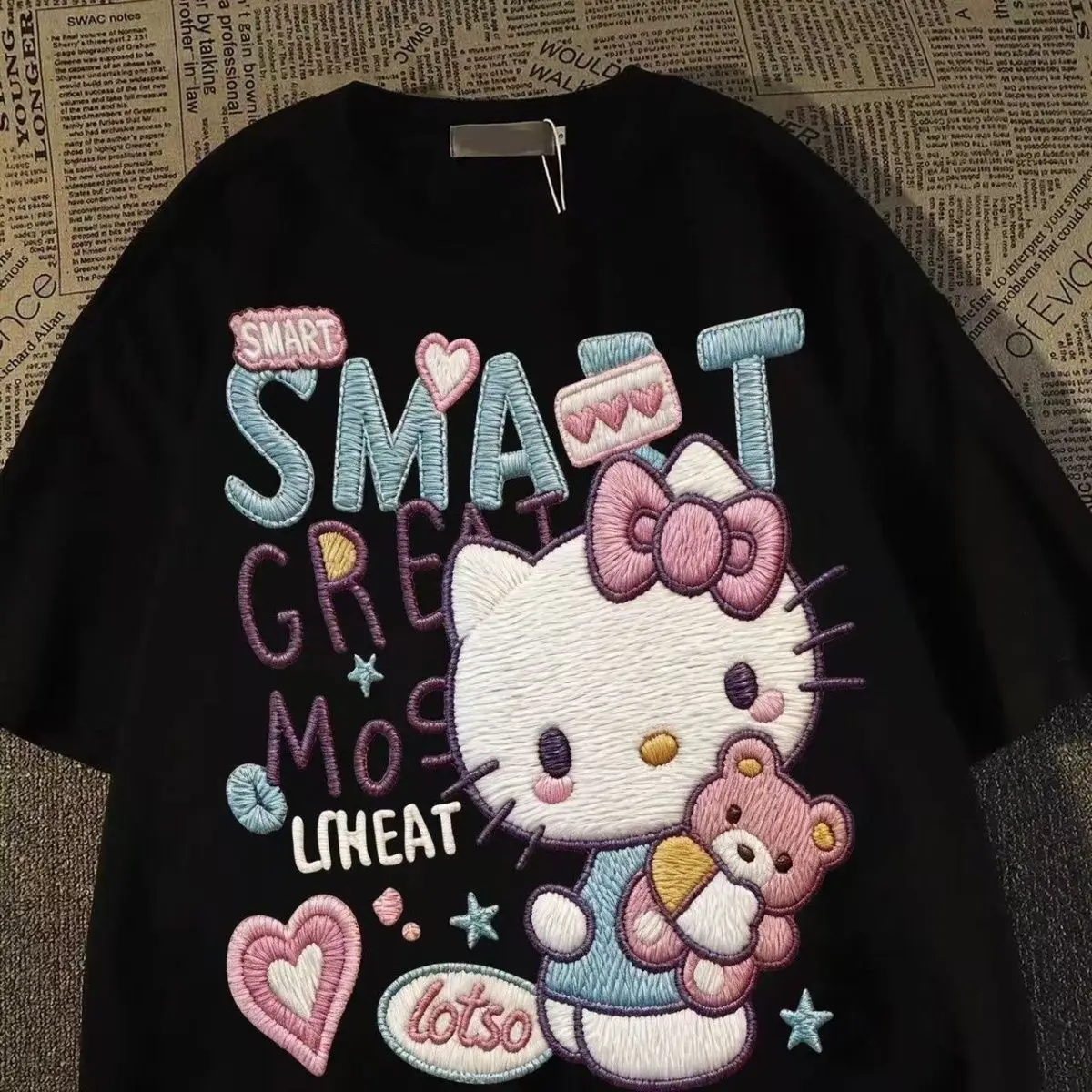 100% Pure Cotton Japanese Kitty Cat Print Short Sleeved T-shirt for Men and Women High Street Summer Loose Top
100% Pure Cotton Japanese Kitty Cat Print Short Sleeved T-shirt for Men and Women High Street Summer Loose Top