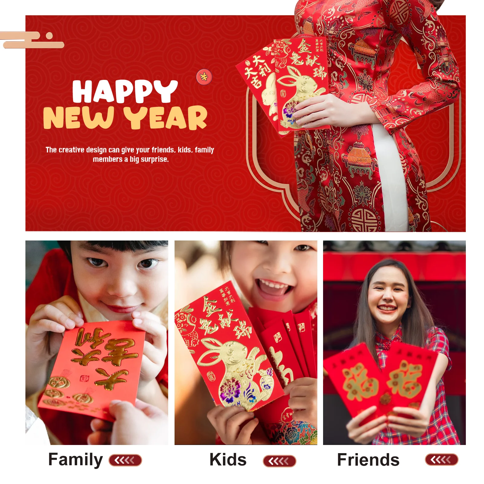 Lucky Packets Cash Envelope Chinese Money Envelopes Red Hong Bao Spring Festival New Year Pockets
Lucky Packets Cash Envelope Chinese Money Envelopes Red Hong Bao Spring Festival New Year Pockets