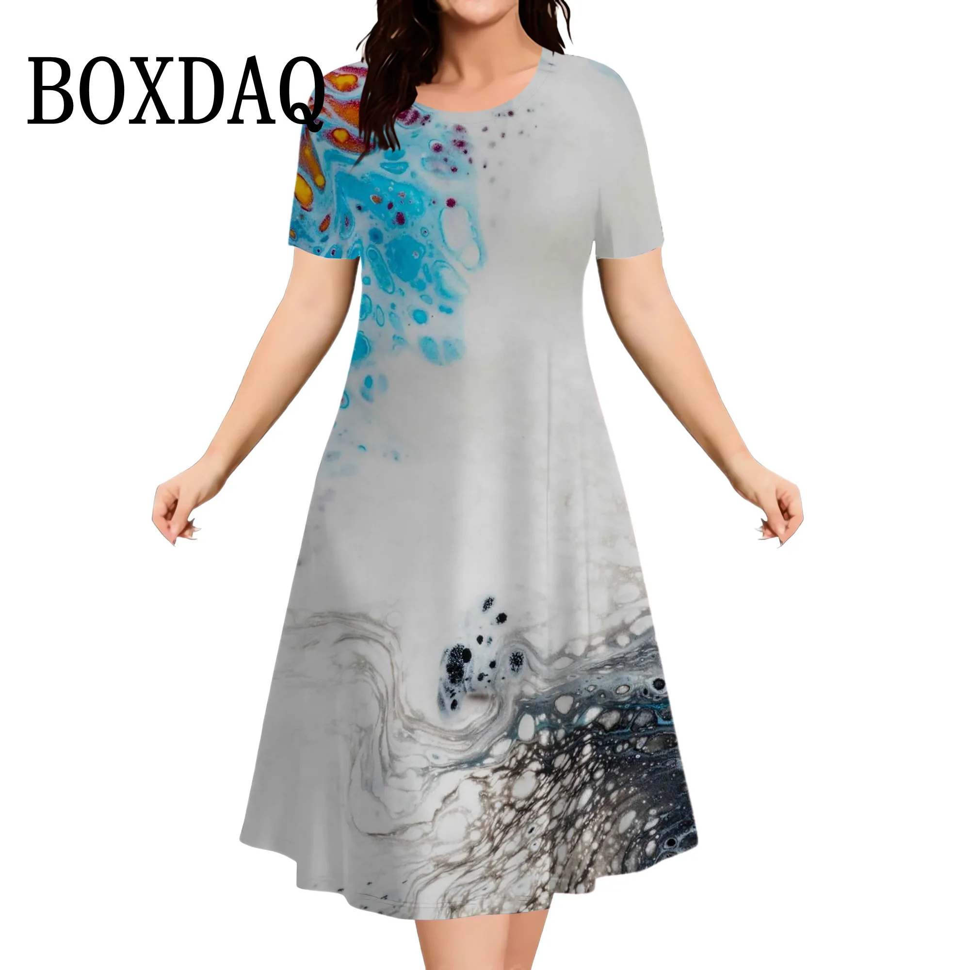 Plus Size Women's Dress Summer Tie Dye Printed Fashion Short Sleeve Round Neck Dress Fashion Party Casual Loose Women Dress 9XL
Plus Size Women's Dress Summer Tie Dye Printed Fashion Short Sleeve Round Neck Dress Fashion Party Casual Loose Women Dress 9XL