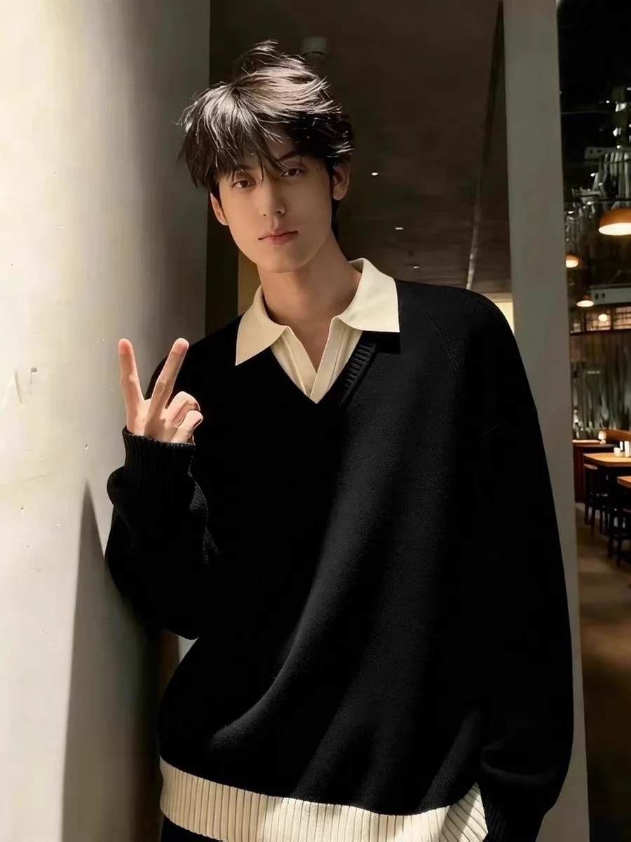 Корейский вязаный свитер Blo V-Ne цвета, мужской повседневный базовый слой, топ для осенне-зимней уличной одежды
Корейский вязаный свитер Blo V-Ne цвета, мужской повседневный базовый слой, топ для осенне-зимней уличной одежды