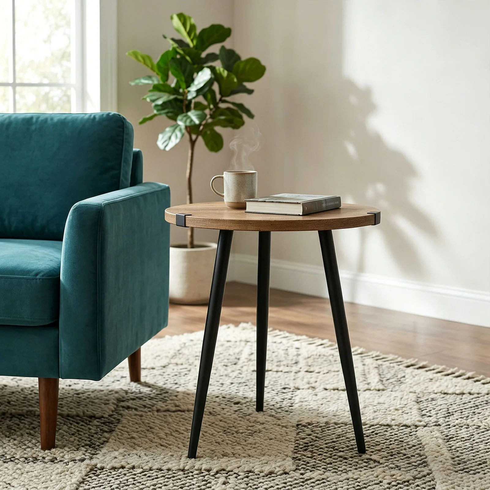 23.6 Inch Round Coffee Table Mid Century Modern End Table for Living Room Home Office Easy Assembly Oak Small side table
23.6 Inch Round Coffee Table Mid Century Modern End Table for Living Room Home Office Easy Assembly Oak Small side table