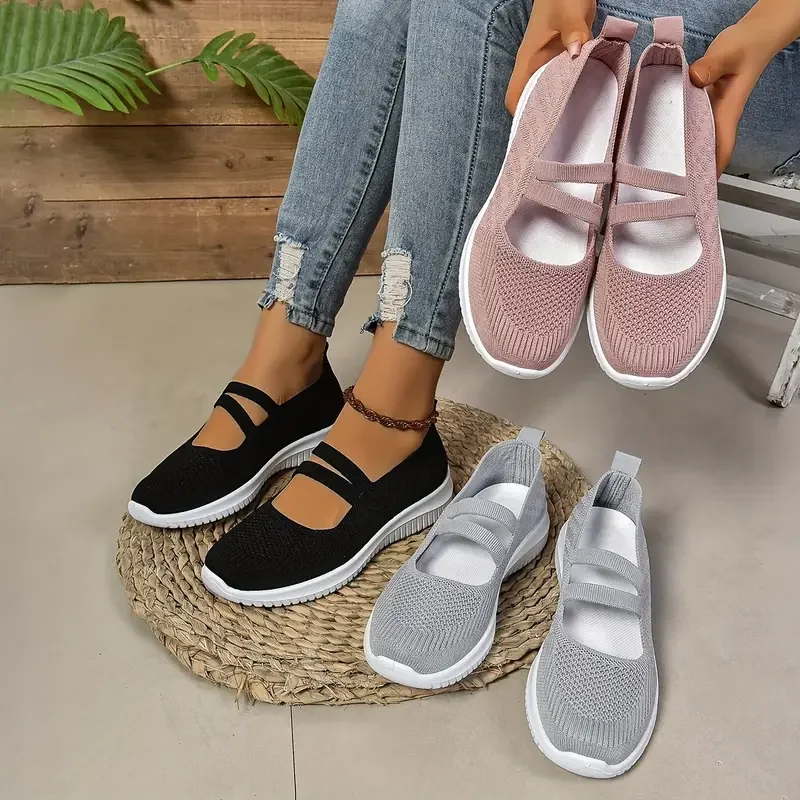 Women's Breathable Knit Mary Jane Sneakers, Slip-On Lightweight Casual Walking Shoes, Comfortable Non-Slip Flats for Elderly & A
Women's Breathable Knit Mary Jane Sneakers, Slip-On Lightweight Casual Walking Shoes, Comfortable Non-Slip Flats for Elderly & A