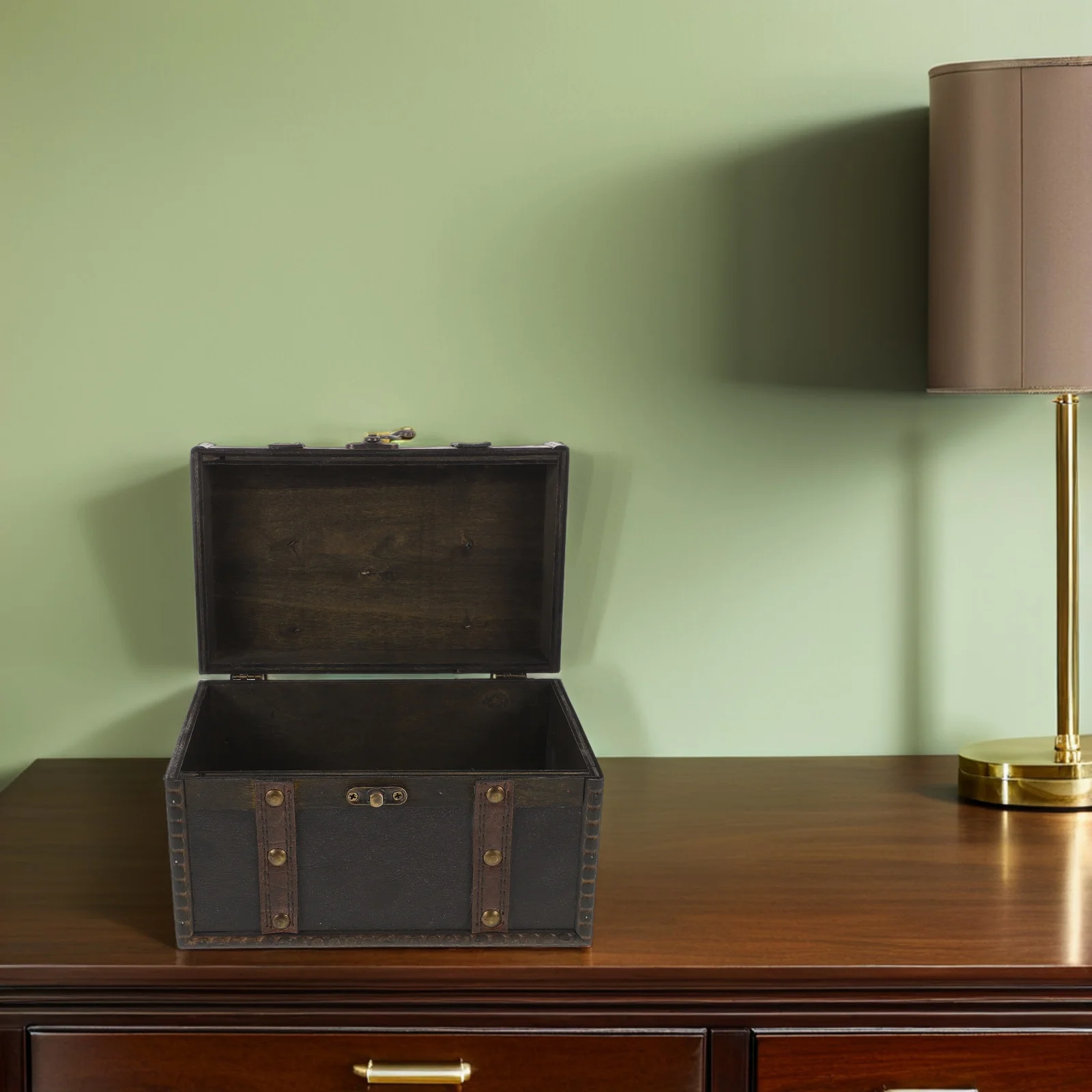 Vintage Dark Brown Wooden Treasure Chest Decorative Jewelry Storage Box Keepsake Organizer Trinket Holder Pirate Keepsakes Box
Vintage Dark Brown Wooden Treasure Chest Decorative Jewelry Storage Box Keepsake Organizer Trinket Holder Pirate Keepsakes Box
