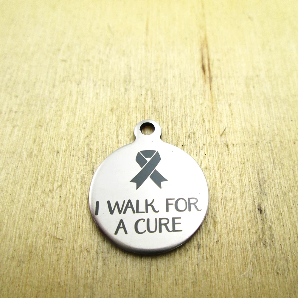 20pcs--I walk for a cure stainless steel charms - Laser Engraved - Customized - DIY Charms Pendants
20pcs--I walk for a cure stainless steel charms - Laser Engraved - Customized - DIY Charms Pendants