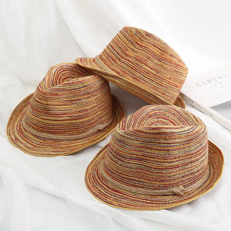 Spring and Summer Bohemian Straw Hat with Linen Rope Sunshade Hat Fashionable Striped Jazz Hat Sun Protection Beach Hat
Spring and Summer Bohemian Straw Hat with Linen Rope Sunshade Hat Fashionable Striped Jazz Hat Sun Protection Beach Hat