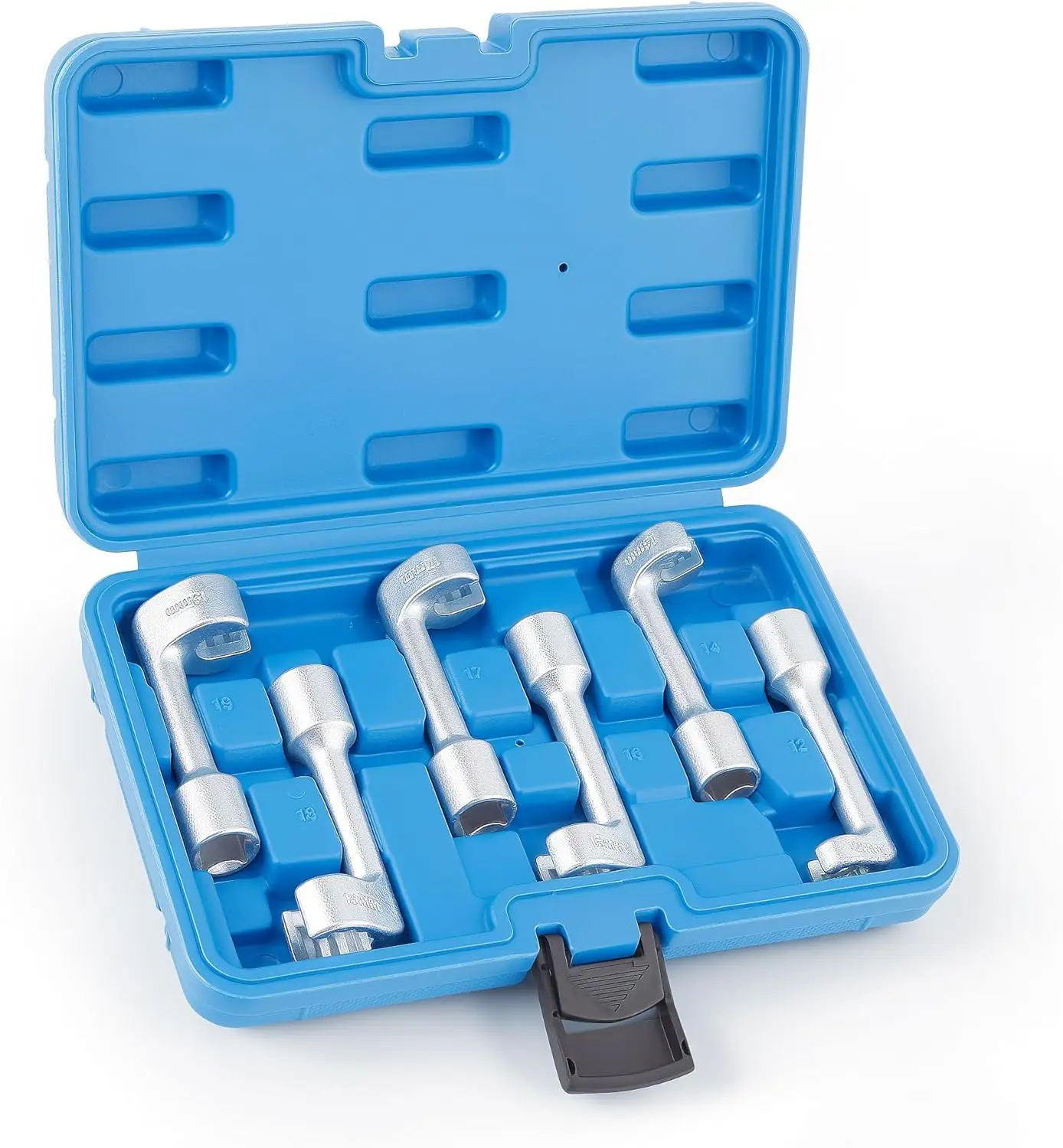 6pc 1/2' Diesel Injector Line Socket Wrench Set, 12pt 12-19mm L-Type Fuel Line Tool
6pc 1/2' Diesel Injector Line Socket Wrench Set, 12pt 12-19mm L-Type Fuel Line Tool
