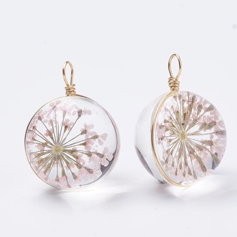 5pcs Glass Dried Flower Pendant Round Ball Shape For Jewelry Making Fashion Necklace Bracelet Phone Chain Accessories 19x14mm
5pcs Glass Dried Flower Pendant Round Ball Shape For Jewelry Making Fashion Necklace Bracelet Phone Chain Accessories 19x14mm