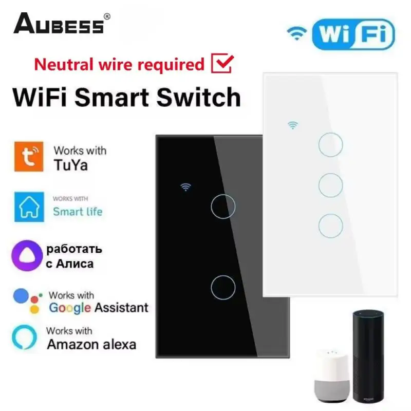 AUBESS Tuya Wi-Fi Smart Touch Switch EU US 1/2/3/4 Gang Light Настенная кнопка Нужен нейтральный Поддержка Alexa Google Home Smart Life APP
AUBESS Tuya Wi-Fi Smart Touch Switch EU US 1/2/3/4 Gang Light Настенная кнопка Нужен нейтральный Поддержка Alexa Google Home Smart Life APP