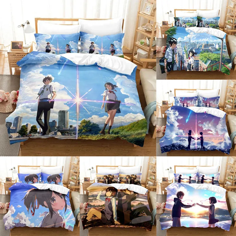 Anime Your Name Bedding Set Cartoon Tachibana Taki & Miyamizu Mitsuha Duvet Cover Pillow Case Set Comforter Bedspread Kids Gift
Anime Your Name Bedding Set Cartoon Tachibana Taki & Miyamizu Mitsuha Duvet Cover Pillow Case Set Comforter Bedspread Kids Gift