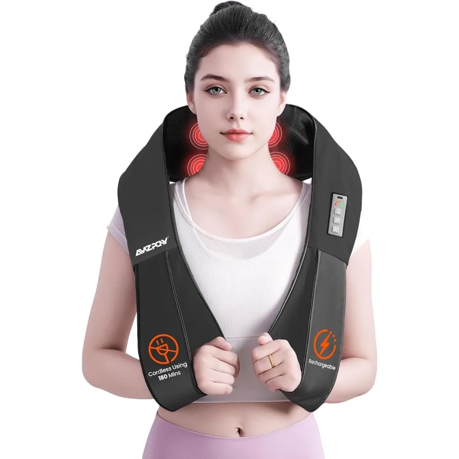 Cordless Neck Massager for Pain Relief Deep Tissue Rechargeable Shiatsu Neck and Back Massager with Heat Kneading Shoulder Mass
Cordless Neck Massager for Pain Relief Deep Tissue Rechargeable Shiatsu Neck and Back Massager with Heat Kneading Shoulder Mass