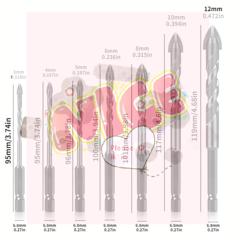 【BA】High Quality Cross Hex Tile Bits Glass Ceramic Concrete Hole Opener Alloy Triangle Drill Size 3 -12 Mm
【BA】High Quality Cross Hex Tile Bits Glass Ceramic Concrete Hole Opener Alloy Triangle Drill Size 3 -12 Mm