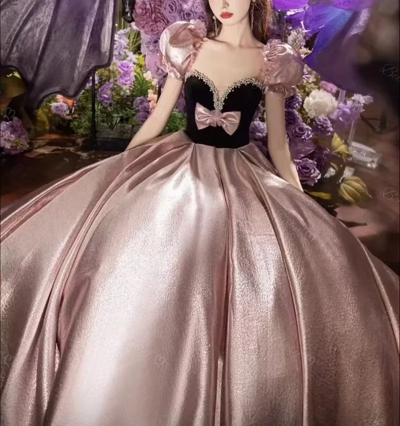 BeitifuBaby Palace Style Women's Evening Dress Detachable Sleeves V-neck Pearl Bow A-line Banquet Ball Gown Dresses for Women
BeitifuBaby Palace Style Women's Evening Dress Detachable Sleeves V-neck Pearl Bow A-line Banquet Ball Gown Dresses for Women