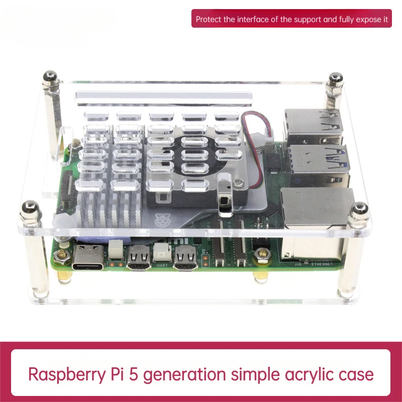 Raspberry Pi5Generation 5BTransparent acrylic shell Raspberry Pi 5 Official radiator protective case
Raspberry Pi5Generation 5BTransparent acrylic shell Raspberry Pi 5 Official radiator protective case