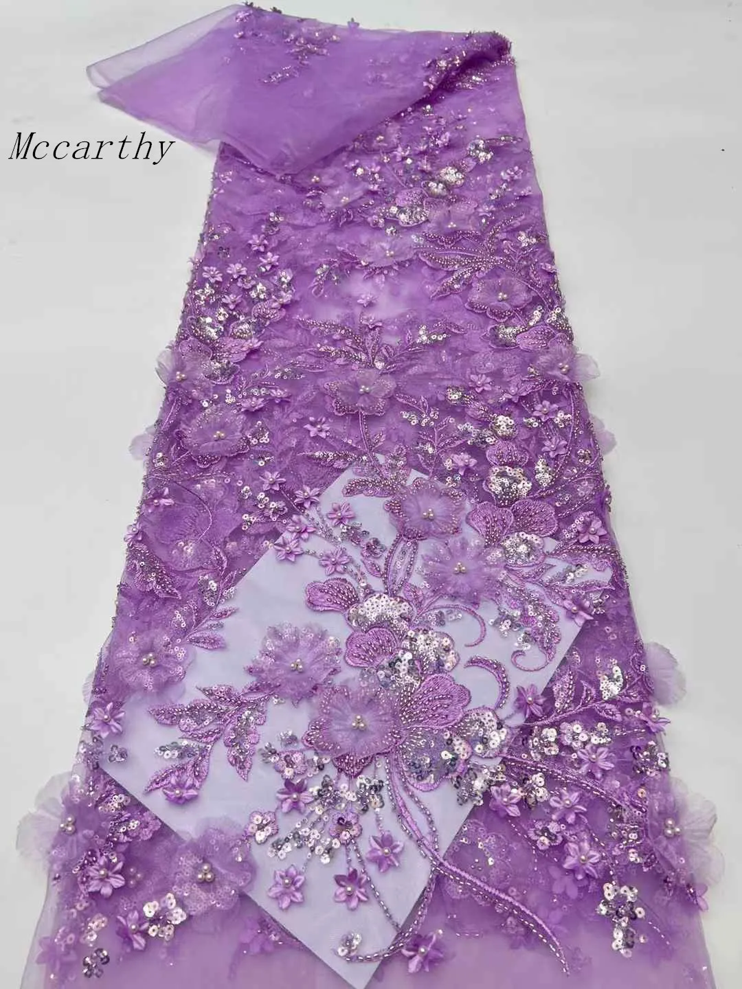 Mccarthy African Lace Fabric 2025 High Quality French 3D Flower Sequins Embroidery Beads Tulle Lace Fabric For Party Dress
Mccarthy African Lace Fabric 2025 High Quality French 3D Flower Sequins Embroidery Beads Tulle Lace Fabric For Party Dress