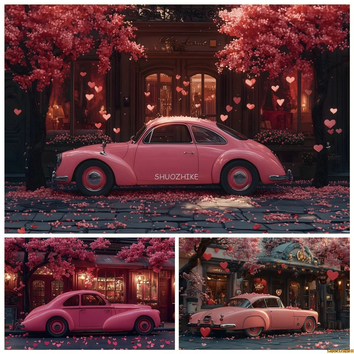 Pink Flowers Valentine's Day Street Photography Backdrop Romantic Valentine Truck Red Love Heart Wedding Party Photo Background
Pink Flowers Valentine's Day Street Photography Backdrop Romantic Valentine Truck Red Love Heart Wedding Party Photo Background