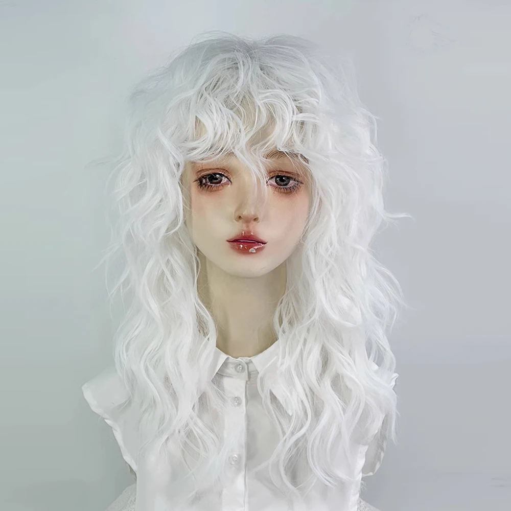 White Women Fluffy Synthetic Long Wavy Curly Wig Heat Resistant Lolita Cosplay Wig with Bangs for Daily Party
White Women Fluffy Synthetic Long Wavy Curly Wig Heat Resistant Lolita Cosplay Wig with Bangs for Daily Party