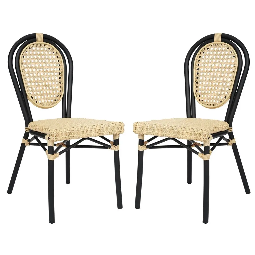 Cannes Indoor Outdoor Commercial Thonet Bistro Stack Chair Natural PE Cane Rattan Back and Seat Black Metal Frame Set of 2
Cannes Indoor Outdoor Commercial Thonet Bistro Stack Chair Natural PE Cane Rattan Back and Seat Black Metal Frame Set of 2