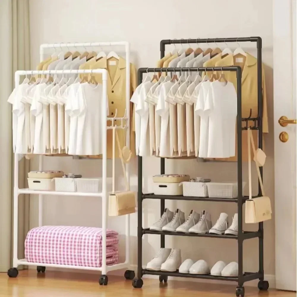 Mobile Multi-Layer Multifunctional Double Pole Clothes Rack With Wheels Shoe And Hat Integrated Rack For Storing Clothes And Hat
Mobile Multi-Layer Multifunctional Double Pole Clothes Rack With Wheels Shoe And Hat Integrated Rack For Storing Clothes And Hat