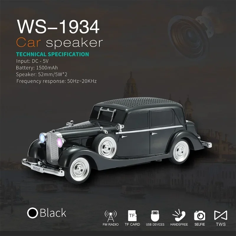 WS-1934 Cool Car Shaped Wireless Bluetooth Speaker with TF USB FM Handsfree TWS LED Selfie Rechargeable Caixa De Som Soundbar
WS-1934 Cool Car Shaped Wireless Bluetooth Speaker with TF USB FM Handsfree TWS LED Selfie Rechargeable Caixa De Som Soundbar