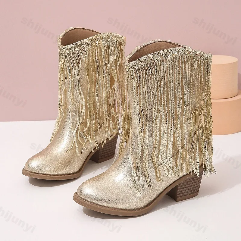 Girls Boots Autumn 2025 Toddler Kids Princess Fashion Middle Calf Cowboys Boot Children High Heel Tassel Soft Sole Short Shoes
Girls Boots Autumn 2025 Toddler Kids Princess Fashion Middle Calf Cowboys Boot Children High Heel Tassel Soft Sole Short Shoes