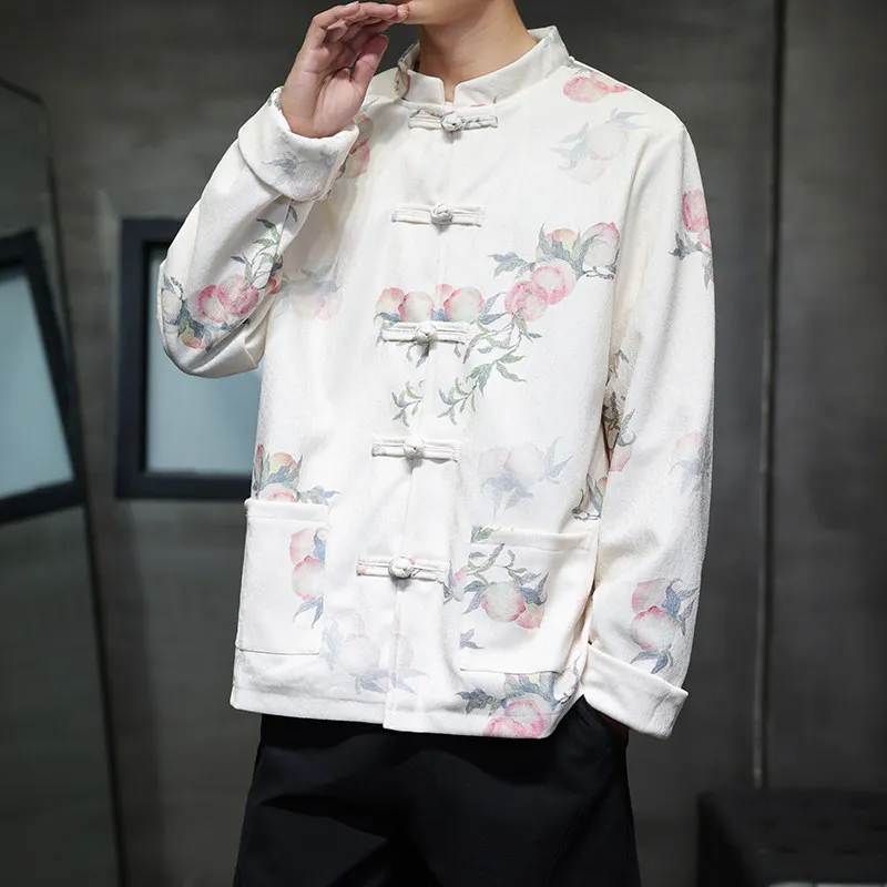 New Chinese Sle Casual Loose Long Sve Men's Jaet Retro Plum Print Hanfu Tang Costume Polyester Fiber Autumn Winter Coat
New Chinese Sle Casual Loose Long Sve Men's Jaet Retro Plum Print Hanfu Tang Costume Polyester Fiber Autumn Winter Coat