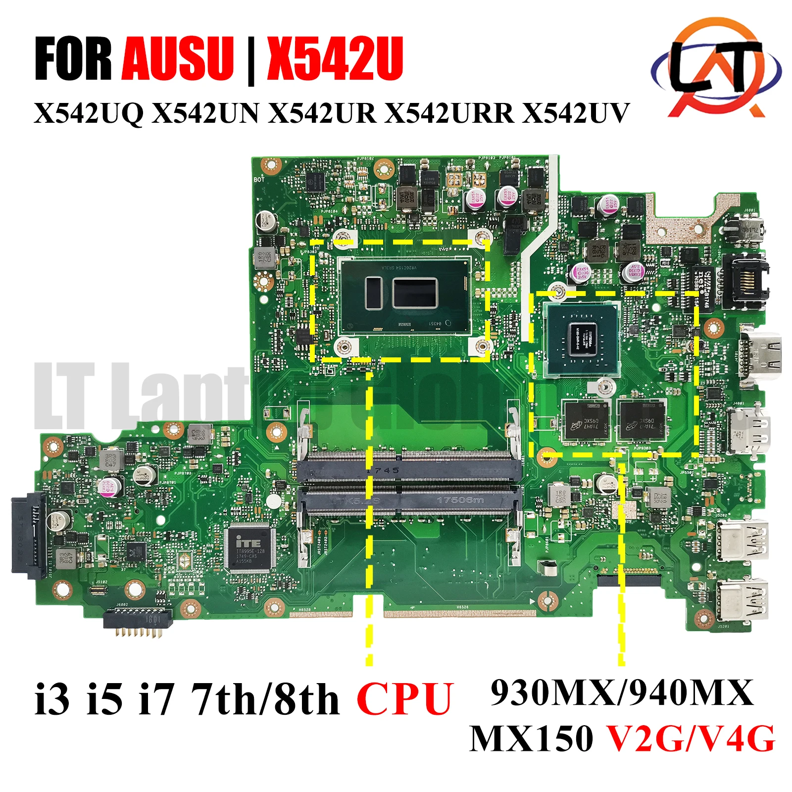 X542U Laptop Motherboard For ASUS X542UV X542UR X542UN X542UQ X542UF Notebook Mainboard I3 I5 I7 CPU MX150 GPU V2G/V4G Tested
X542U Laptop Motherboard For ASUS X542UV X542UR X542UN X542UQ X542UF Notebook Mainboard I3 I5 I7 CPU MX150 GPU V2G/V4G Tested