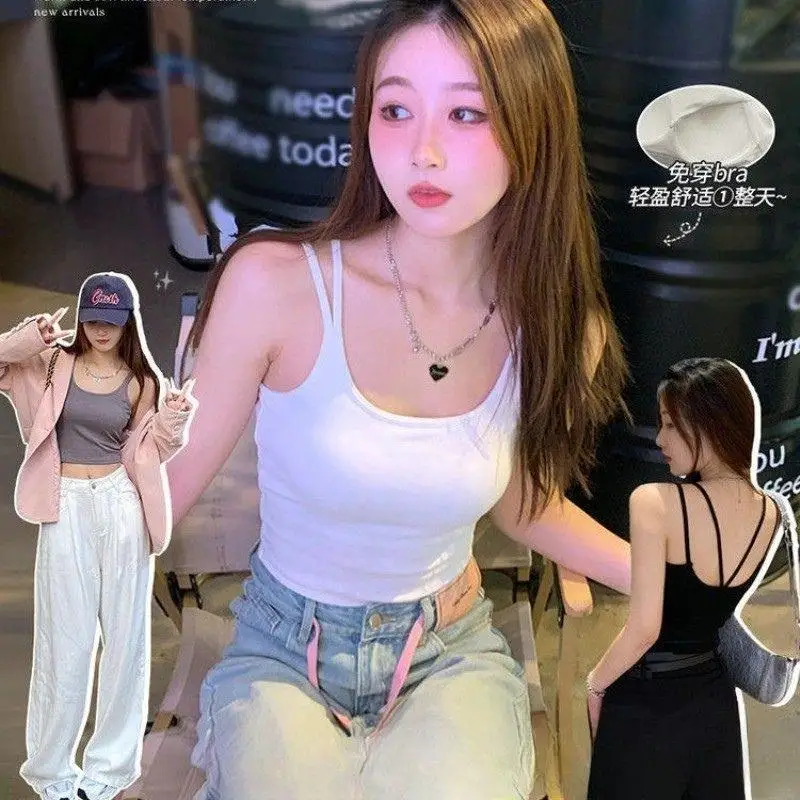 1pcs Girls Padded Bra Tank Top Women Casual Strap Top Vest Female Camisole With Removable Built In Bra Fitness Clothing
1pcs Girls Padded Bra Tank Top Women Casual Strap Top Vest Female Camisole With Removable Built In Bra Fitness Clothing