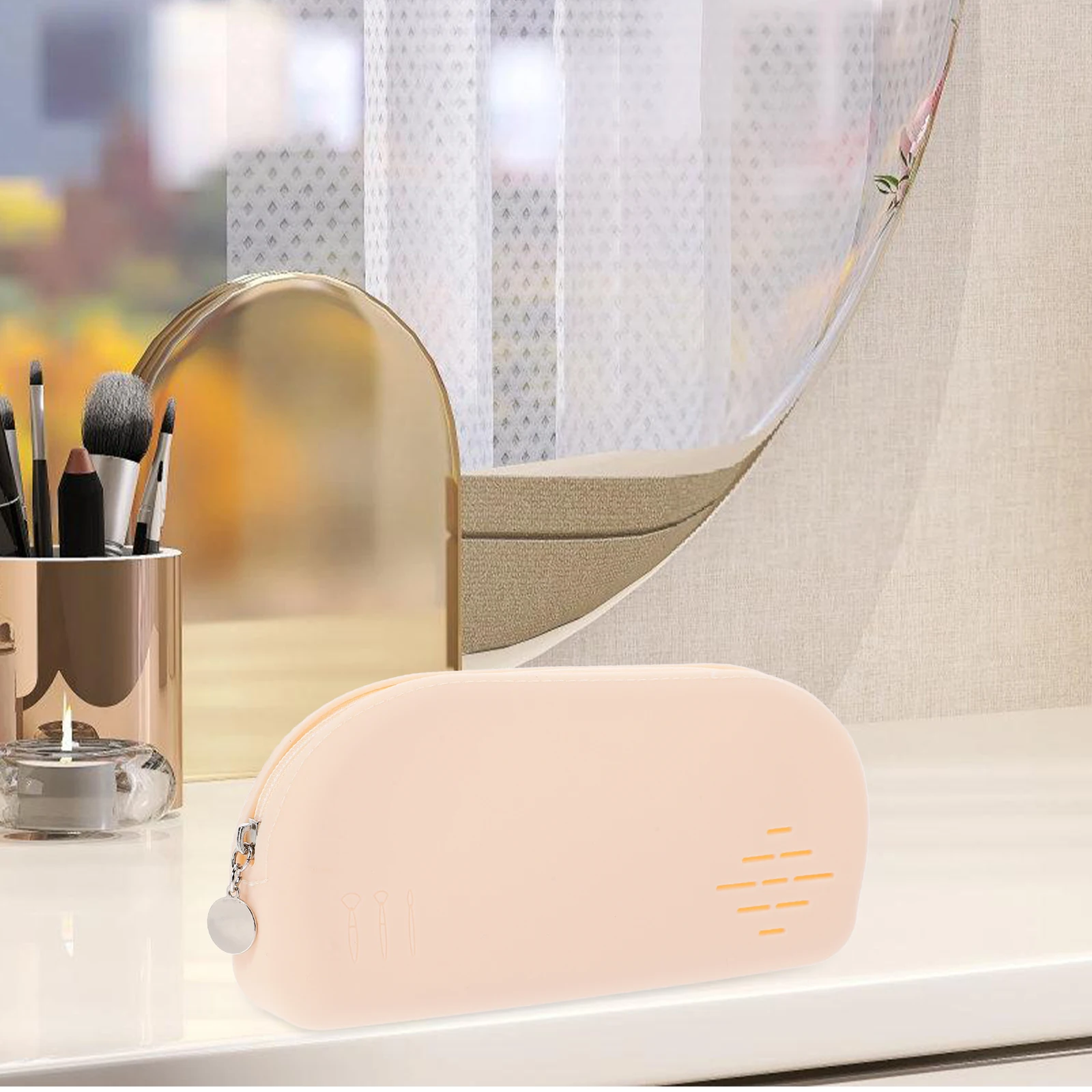Silicone Makeup Large Capacity Travel Beauty Brush Bag Storage Pouch Beige Lipstick Brush Holder Desk Organizer
Silicone Makeup Large Capacity Travel Beauty Brush Bag Storage Pouch Beige Lipstick Brush Holder Desk Organizer