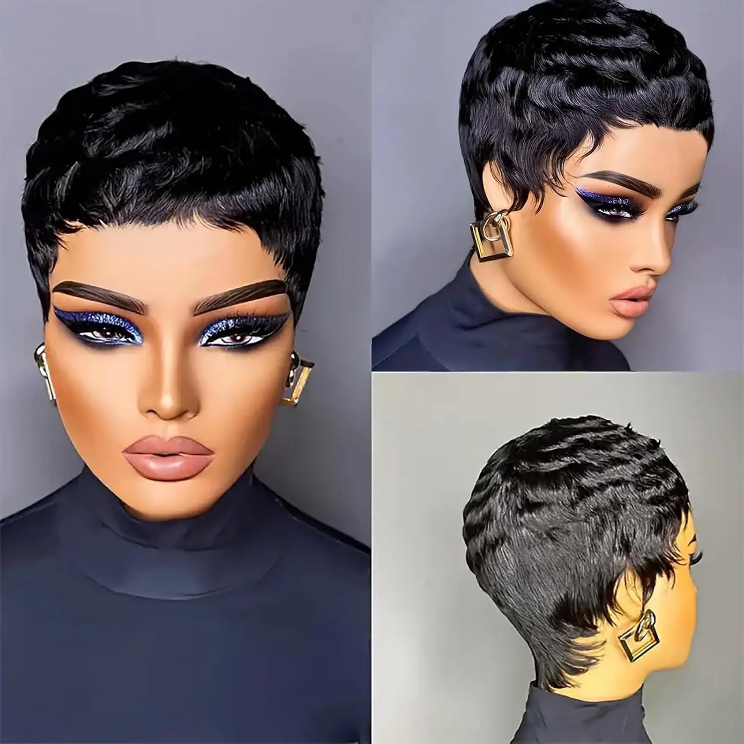 WIGERA Synthetic Black Short Straight Pixie Cut Hair Bob Wig Layered Hair Wigs For Black Woman
WIGERA Synthetic Black Short Straight Pixie Cut Hair Bob Wig Layered Hair Wigs For Black Woman