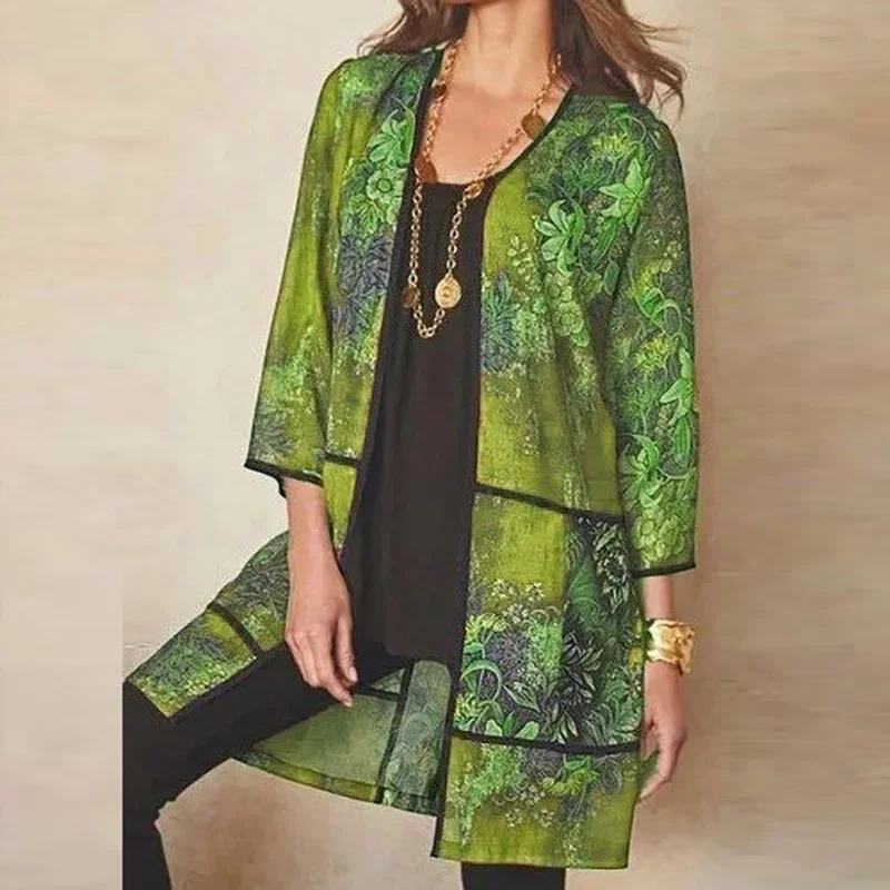 2023 Fashion Elegant Casual Summer Kimono Women Blouse Shirt Print Three-quarter Sleeve Loose Beach Tops Ladies Tops Coat
2023 Fashion Elegant Casual Summer Kimono Women Blouse Shirt Print Three-quarter Sleeve Loose Beach Tops Ladies Tops Coat