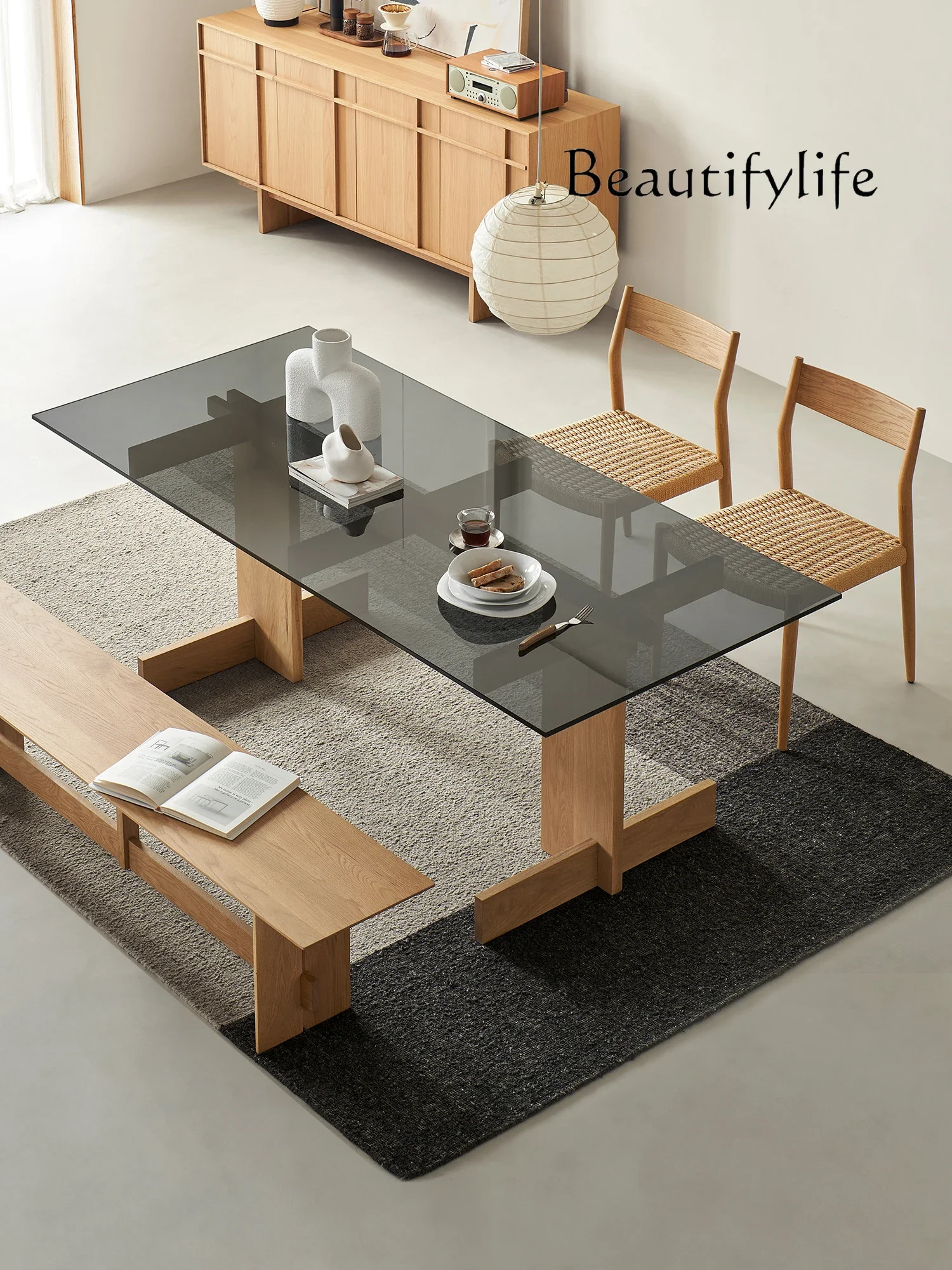 X /Fangye Glass Dining Table Countertop Tempered Household Solid Wood Wabi-sabi Retro Log Wind 1.8m Dining Table
X /Fangye Glass Dining Table Countertop Tempered Household Solid Wood Wabi-sabi Retro Log Wind 1.8m Dining Table