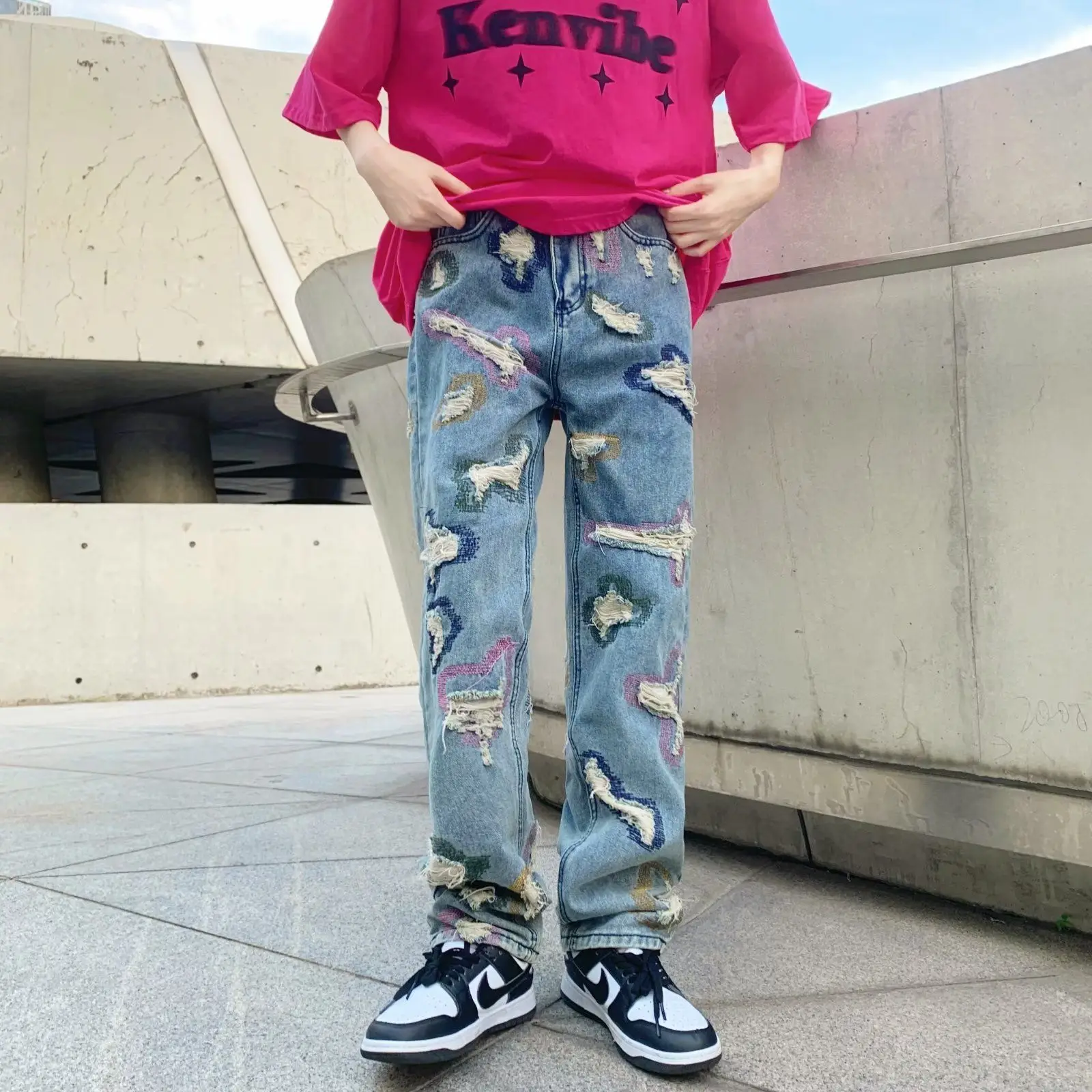 European and American High Street Irregular Ripped Jeans Men's Summer New Fashion All-Matching Loose Straight Casual Pants
European and American High Street Irregular Ripped Jeans Men's Summer New Fashion All-Matching Loose Straight Casual Pants
