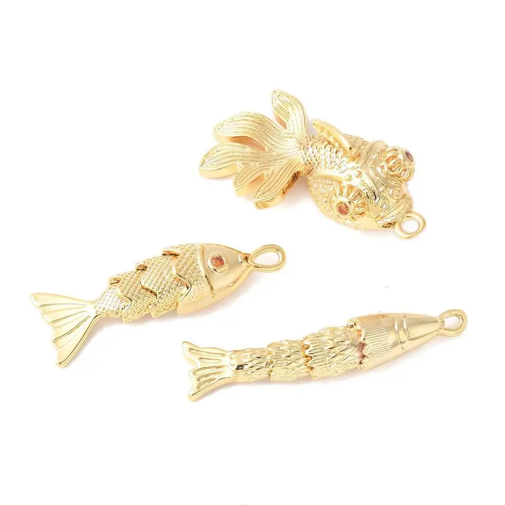 10pcs Brass Clear Cubic Zirconia Pendants Metal Fish Charms Goldfish Pendants For DIY Necklace Bracelet Earrings Jewelry Making
10pcs Brass Clear Cubic Zirconia Pendants Metal Fish Charms Goldfish Pendants For DIY Necklace Bracelet Earrings Jewelry Making