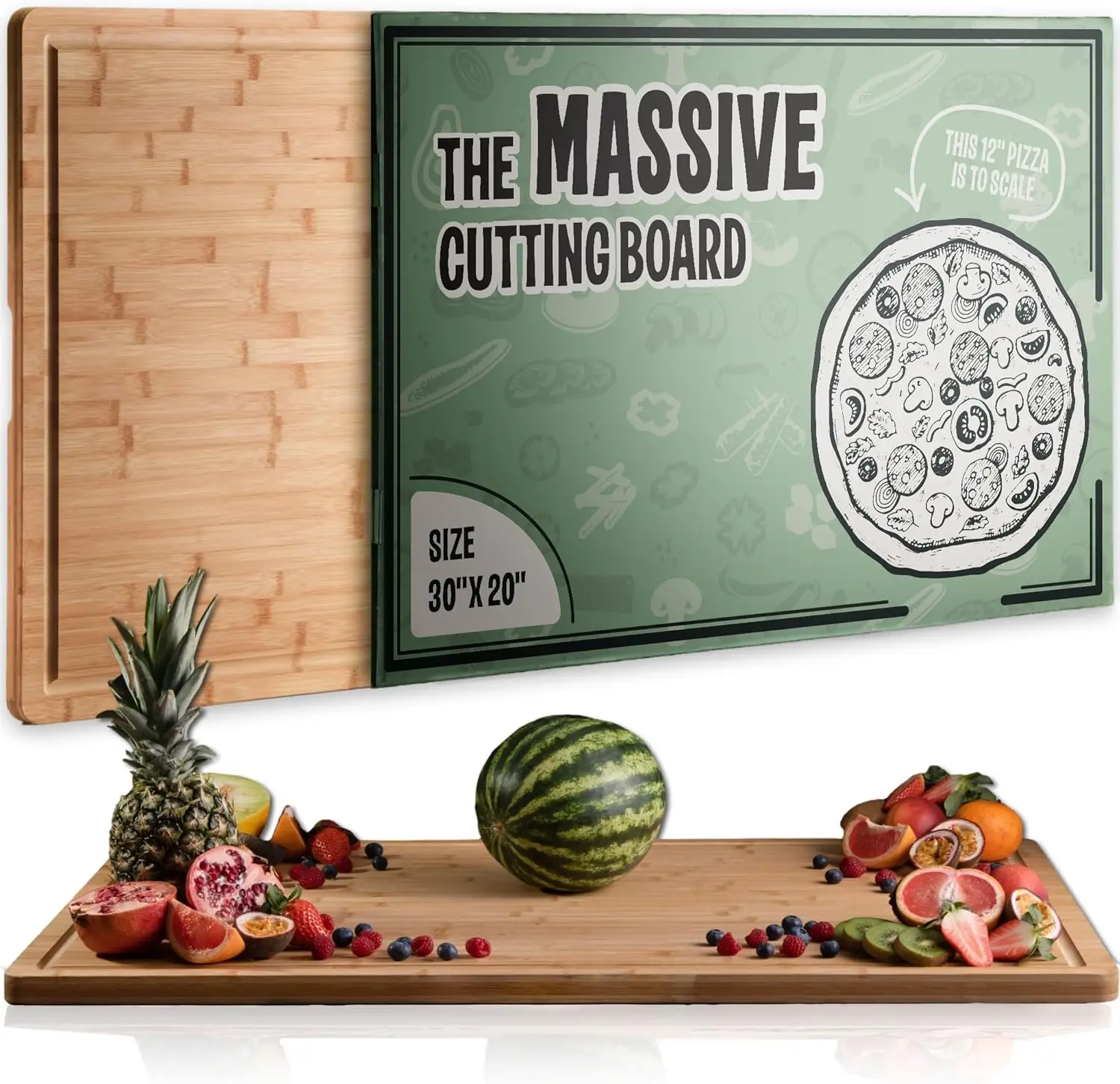 Extra Large Bamboo Cutting Board 30x20 Inches, Heavy Duty for Kitchen Meat Veg Charcuterie, Wooden Stove Top Countertop
Extra Large Bamboo Cutting Board 30x20 Inches, Heavy Duty for Kitchen Meat Veg Charcuterie, Wooden Stove Top Countertop
