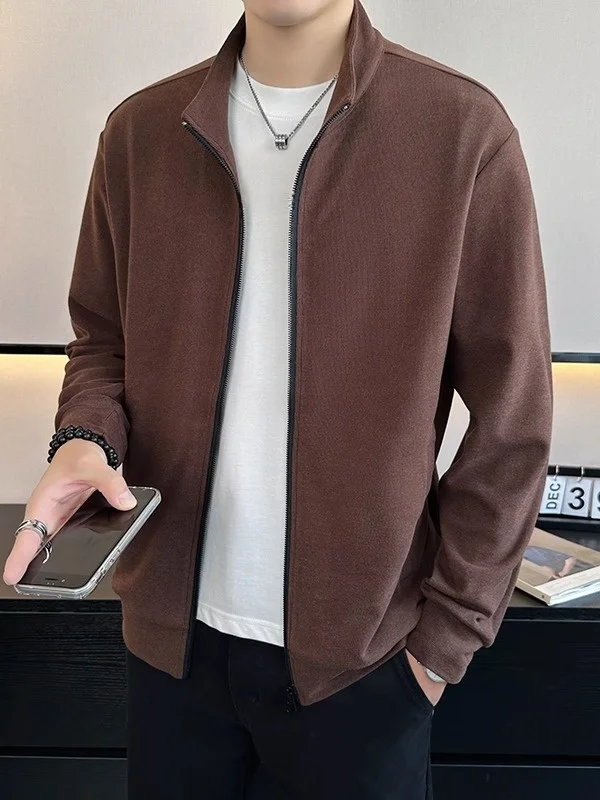 Casual Men's Zipper Jacket Stand Collar Pure Color Sweatshirt Open Cardigan Autumn Top Fashionable Versatile Spring Autumn Wear
Casual Men's Zipper Jacket Stand Collar Pure Color Sweatshirt Open Cardigan Autumn Top Fashionable Versatile Spring Autumn Wear
