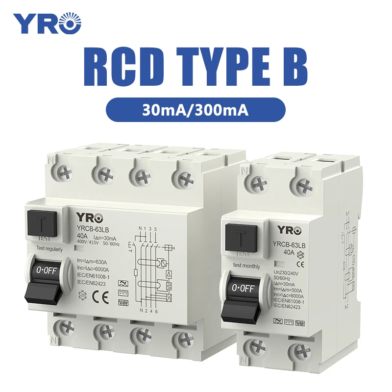 RCD Тип B Автоматический выключатель остаточного тока утечки на землю 2P 4P 40a 63a 30mA 300mA Din-рейка 220 В 400 В
RCD Тип B Автоматический выключатель остаточного тока утечки на землю 2P 4P 40a 63a 30mA 300mA Din-рейка 220 В 400 В