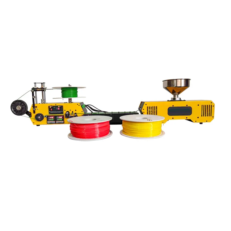 Desktop small waste rubber extruder 3D printing consumables recycling and winding machine
Desktop small waste rubber extruder 3D printing consumables recycling and winding machine