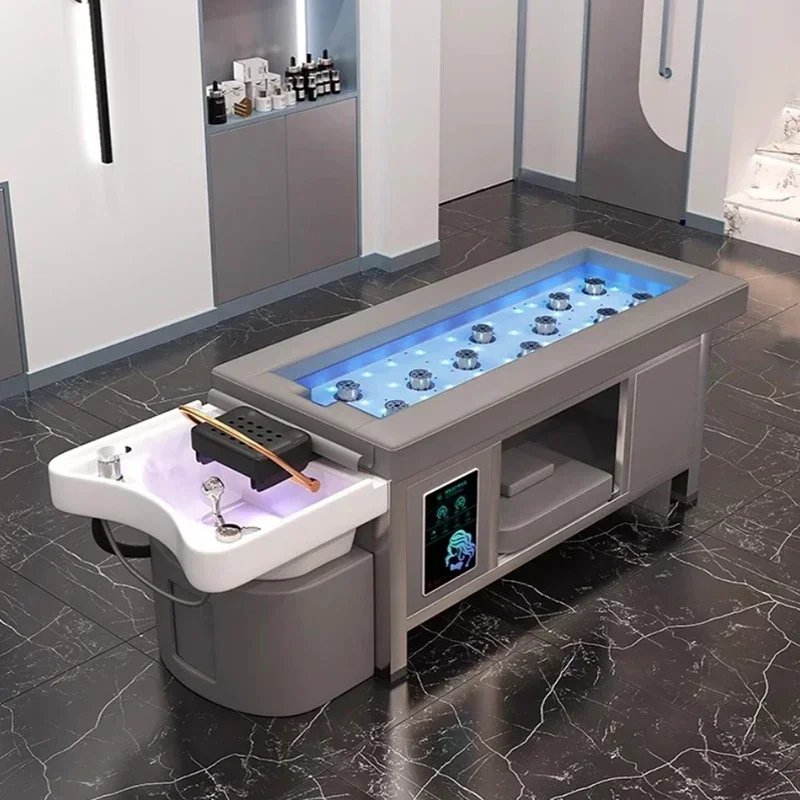 Head Spa Shampo Chair Stylist Fumigation Luxury Minimalistic Hair Wash Bed Massage Therapy Behandelstoel Furniture
Head Spa Shampo Chair Stylist Fumigation Luxury Minimalistic Hair Wash Bed Massage Therapy Behandelstoel Furniture