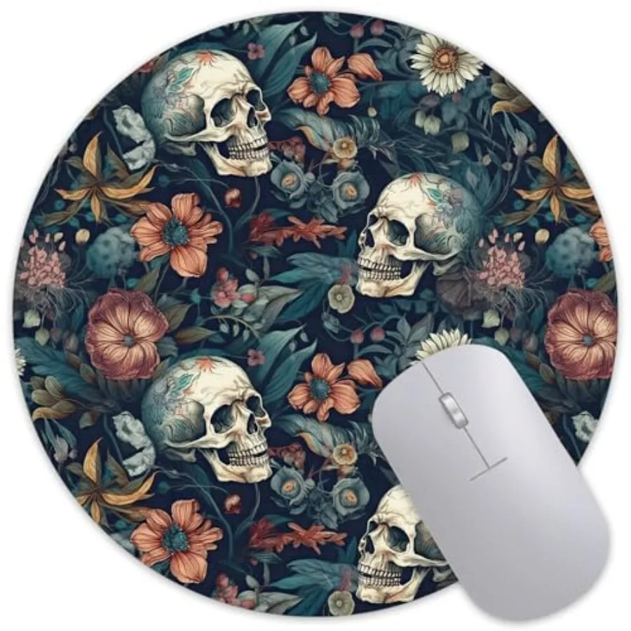 Desk Pad, Skull Floral Round Gaming Mouse Pad, Non-Slip Rubber Base Desk Mat with Stitched Edge, Small Mousepads for Laptop Com
Desk Pad, Skull Floral Round Gaming Mouse Pad, Non-Slip Rubber Base Desk Mat with Stitched Edge, Small Mousepads for Laptop Com