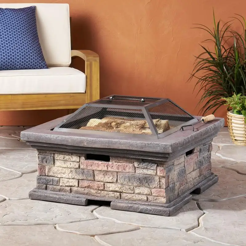 29" Square Wood Burning Fire Pit - Outdoor Stylish Heating Solution for Patio and Backyard Gatherings
29" Square Wood Burning Fire Pit - Outdoor Stylish Heating Solution for Patio and Backyard Gatherings