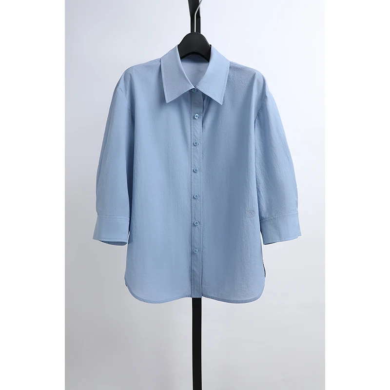 Versatile Straight Cut Shirt Collared 7/8 Sleeve Women's Fashion Spring 2026 Awei Clothing Nylon Cotton Spandex Blend
Versatile Straight Cut Shirt Collared 7/8 Sleeve Women's Fashion Spring 2026 Awei Clothing Nylon Cotton Spandex Blend