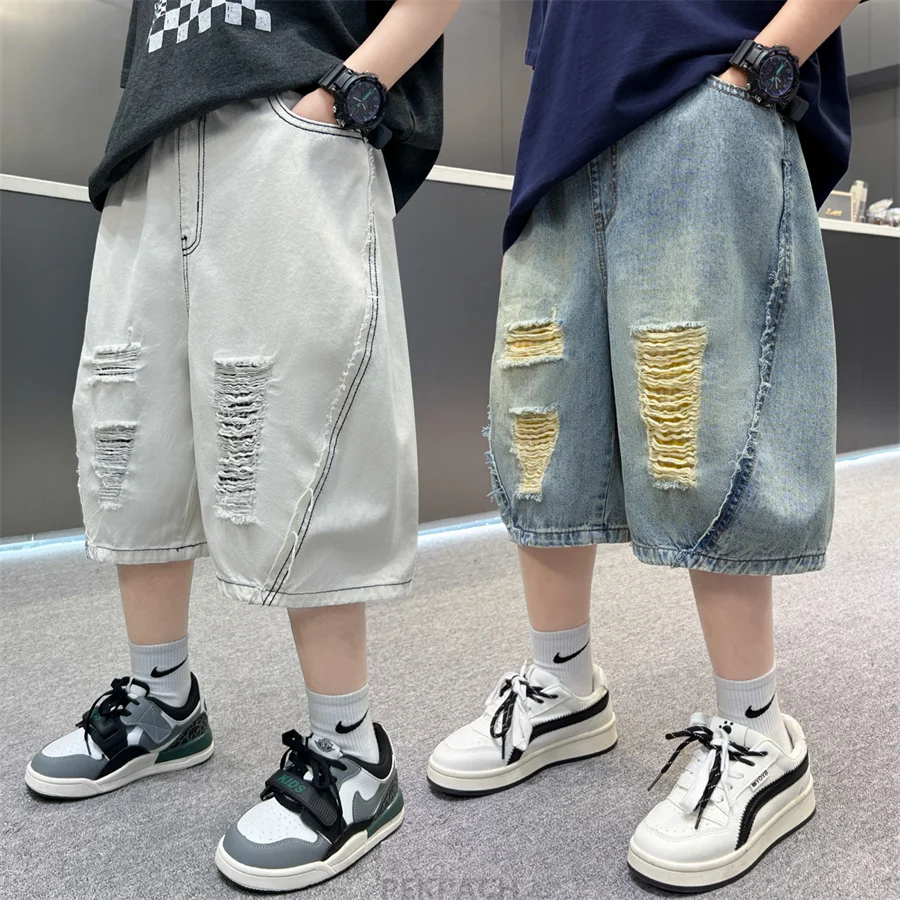 New Kids Designer Fashion Broken Denim Shorts with Hole For Boys Fashion Ripped Shorts Children Street White Blue Denim Shorts
New Kids Designer Fashion Broken Denim Shorts with Hole For Boys Fashion Ripped Shorts Children Street White Blue Denim Shorts