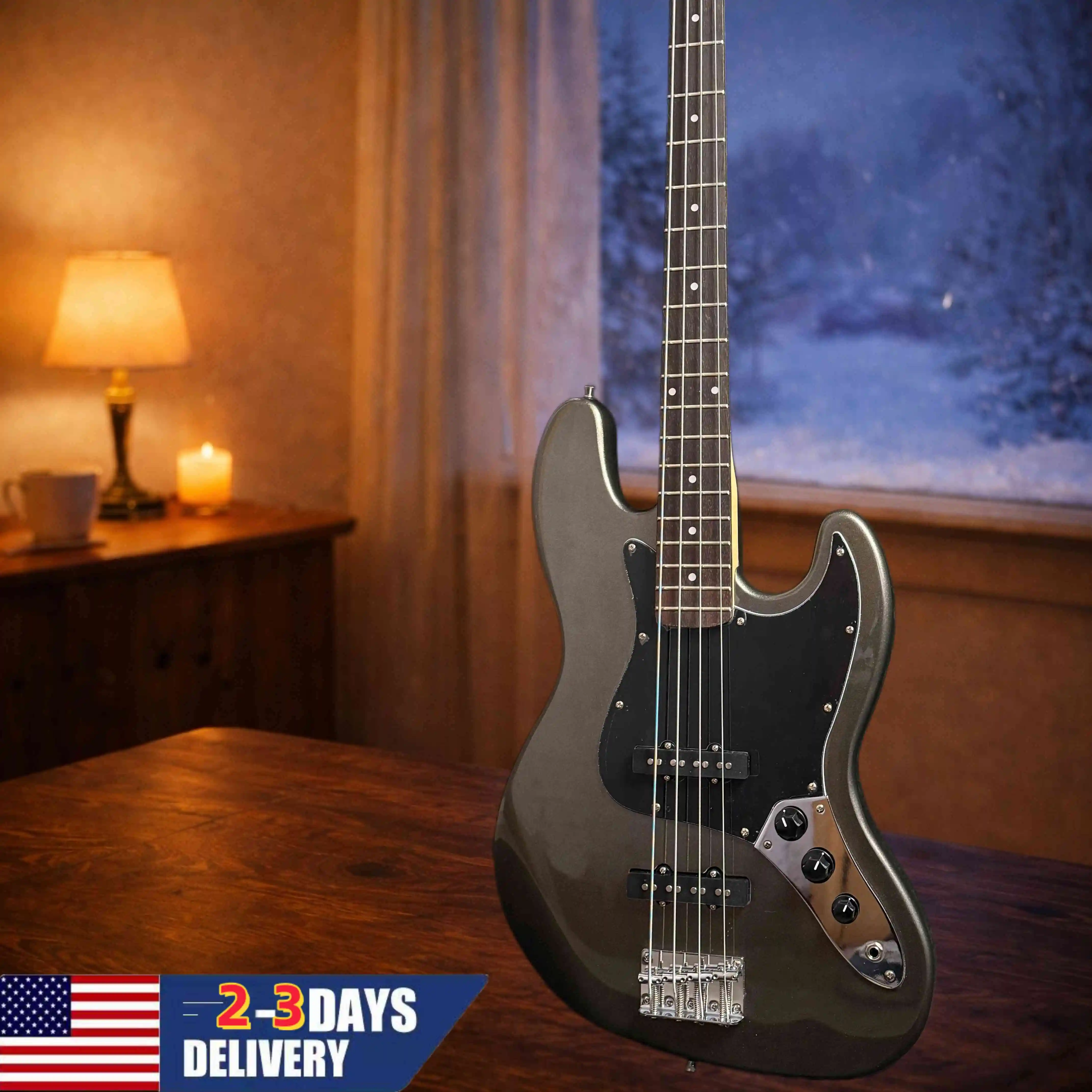New Arrival Grey Bass Electric Guitar with 4-string Design Gloss Finish Premium Quality Suitable for Band and Music Festival Performances
New Arrival Grey Bass Electric Guitar with 4-string Design Gloss Finish Premium Quality Suitable for Band and Music Festival Performances