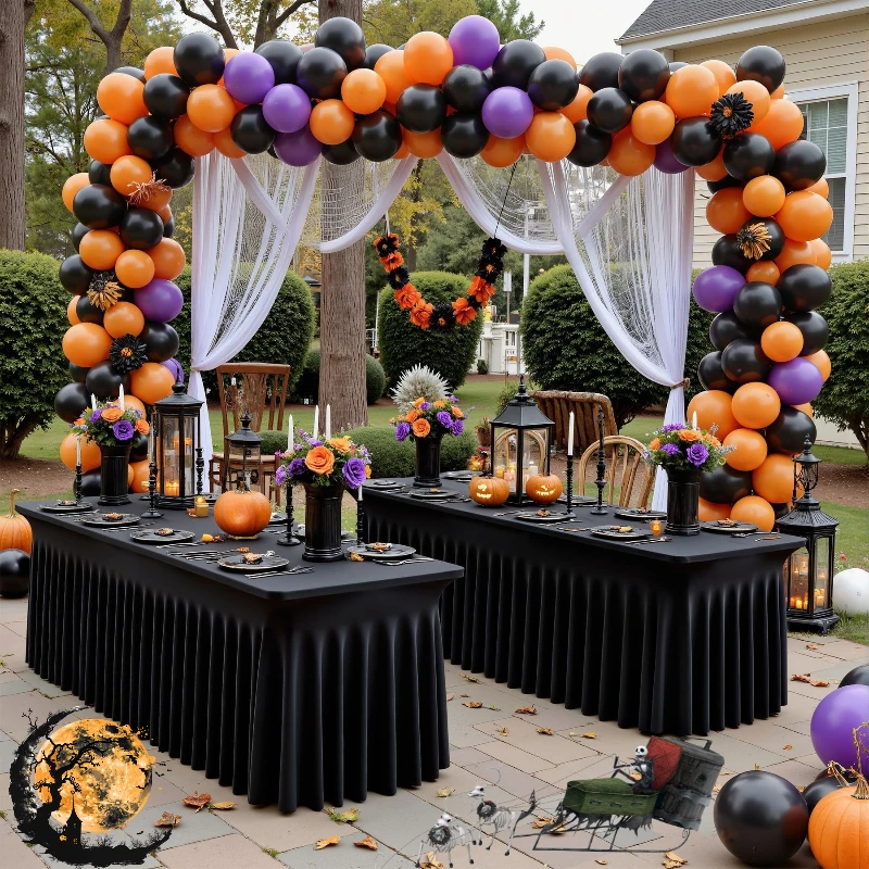 Festival Elastic Rectangle Tablecloth Resistant Ruffle Table Skirt 4Ft/6Ft/8Ft for Wedding Party Halloween Bar Patio Decor 식탁보
Festival Elastic Rectangle Tablecloth Resistant Ruffle Table Skirt 4Ft/6Ft/8Ft for Wedding Party Halloween Bar Patio Decor 식탁보
