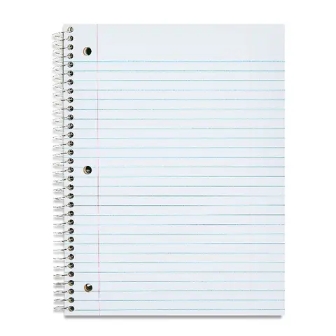 Wide Ruled 5-Subject Notebook, 8 in x 10.5 in, Green