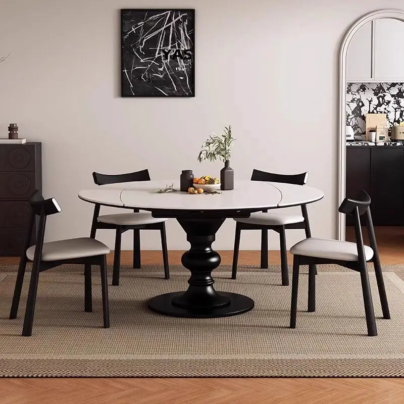 Retro Extension Mechanism Dining Table Round Household Luxury Apartment Dining Table Nordic Style Mesa De Comedor Furniture
Retro Extension Mechanism Dining Table Round Household Luxury Apartment Dining Table Nordic Style Mesa De Comedor Furniture