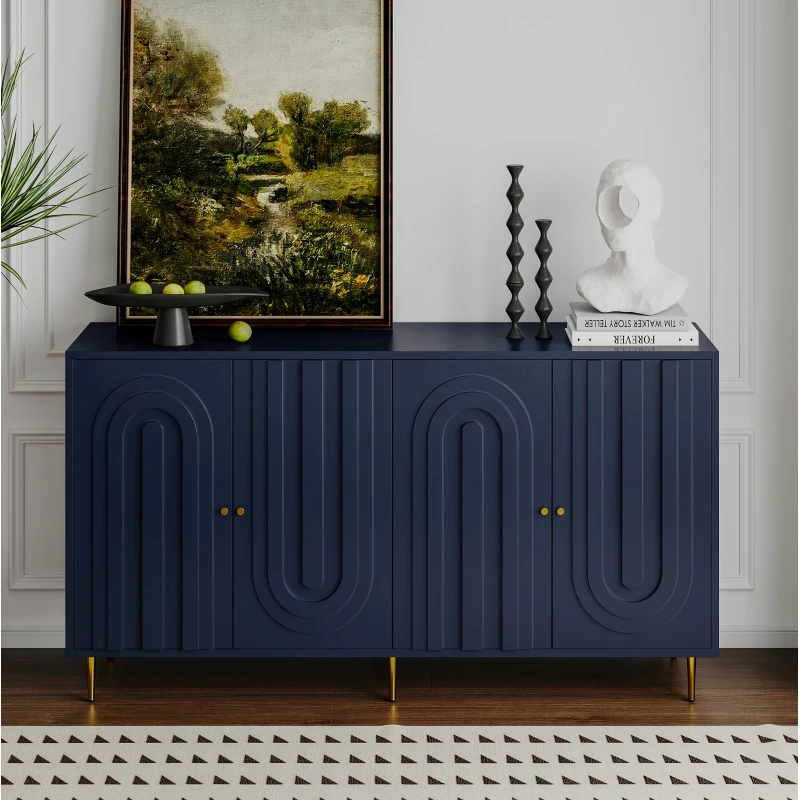 Modern Blue Lacquered 4 Door Wooden Cabinet Sideboard Buffet Server Cabinet Storage Cabinet, for Living Room, Entryway, Hallway,
Modern Blue Lacquered 4 Door Wooden Cabinet Sideboard Buffet Server Cabinet Storage Cabinet, for Living Room, Entryway, Hallway,