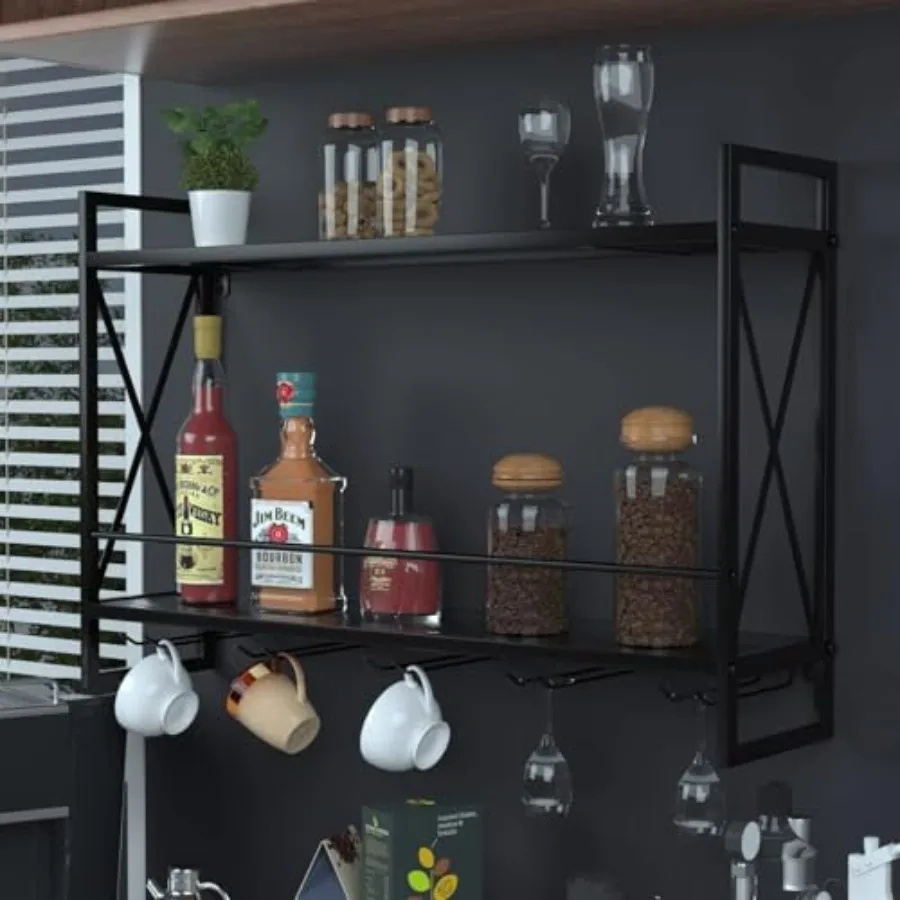 We Racks Wall Mounted Metal Multipurpose Shelf Hung Bracket with Glass Holder 2-Tiers Wall Mount Bottle Holder Glass Rack
We Racks Wall Mounted Metal Multipurpose Shelf Hung Bracket with Glass Holder 2-Tiers Wall Mount Bottle Holder Glass Rack